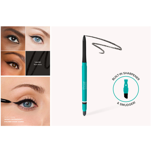 Thrive Causemetics Infinity Waterproof Eyeliner Lauren Black Matte NIB - Picture 2 of 4